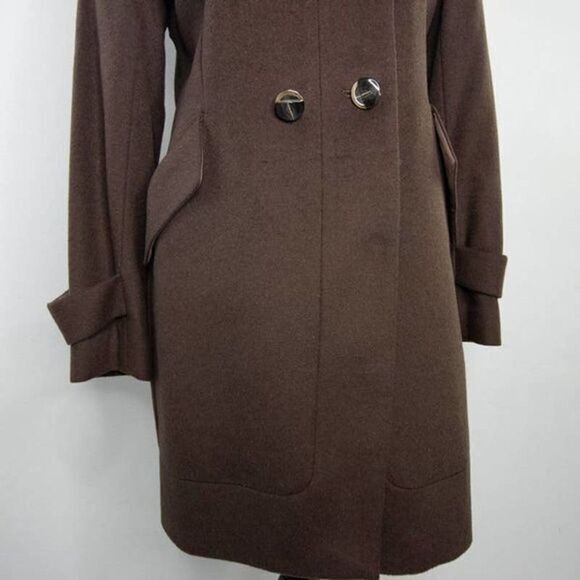Vintage wool silk cashmere blend brown coat‎ - Picture 6 of 16